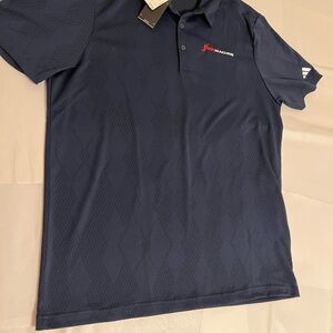 adidas Navy Patterned Polo Shirt